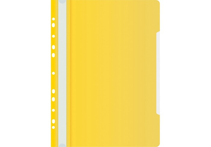 Папка-скоросшиватель Бюрократ PS-P20YEL A4 прозрач.верх.лист боков.перф. пластик желтый 0,12/0,16