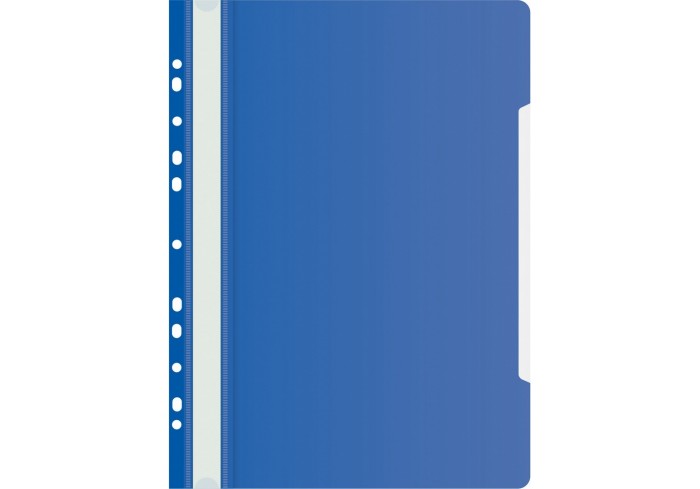 Папка-скоросшиватель Бюрократ PS-P20BLU A4 прозрач.верх.лист боков.перф. пластик синий 0,12/0,16
