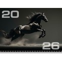Календарь квартальный 2026 ЧЕРНАЯ ЛОШАДЬ, блок бум.мелов.80г/м2 2+0, курсор,