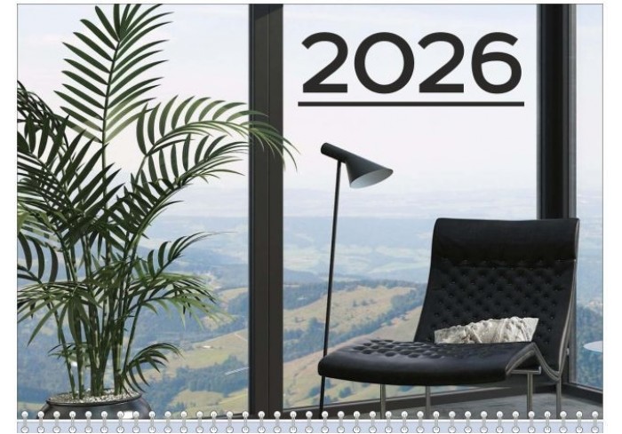 Календарь квартальный 2026 ОФИС, блок бум.мелов.80г/м2 2+0, курсор,