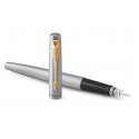 Ручка перьевая PARKER JOTTER STAINLESS STEEL GT, синий картр.1,0мм2030948 Франция