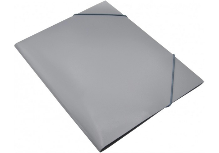 Папка на резинке A4 пластик 500мкр, корешок 15мм серый Silwerhof Eco SE-PR04GREY