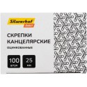 Скрепки металл оцинкованные 25мм (упак.:100шт) картонная коробка  Silwerhof Daily