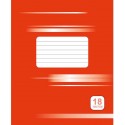 Тетрадь ЛИНЕЙКА, 18л.,обложка картон, красная