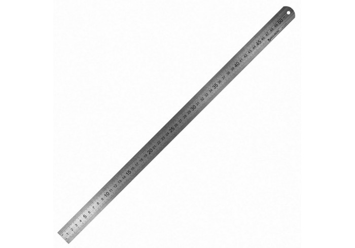 Линейка металлическая 50 см, BRAUBERG, европодвес
