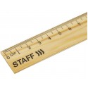 Линейка деревянная 15 см, STAFF, канадская сосна,