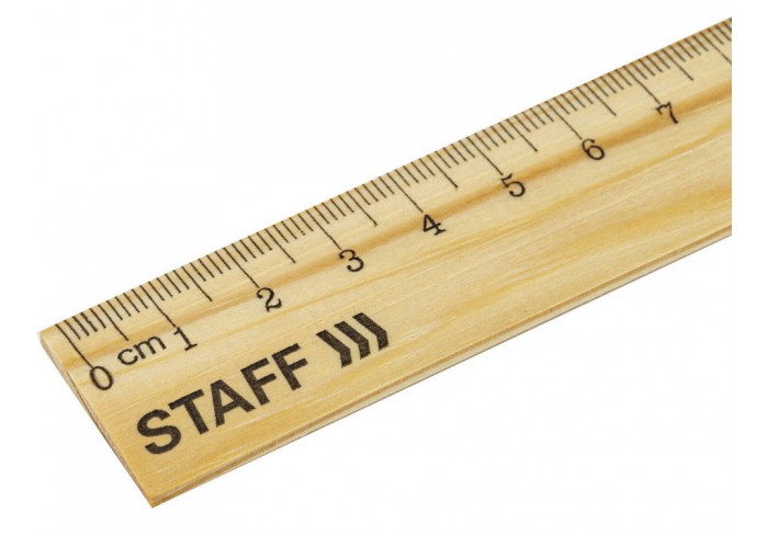 Линейка деревянная 15 см, STAFF, канадская сосна,