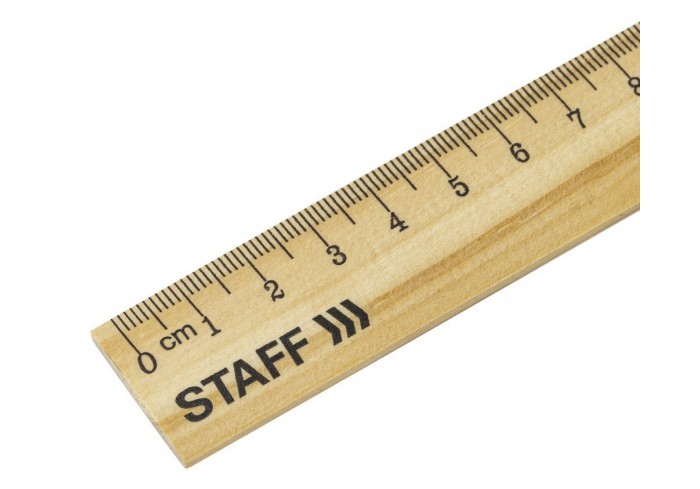 Линейка деревянная 30 см, STAFF, канадская сосна,