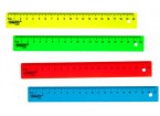 Линейка пластиковая 20 см, ПИФАГОР, непрозрачная, неоновая, ассорти,