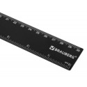 Линейка пластиковая 30 см, BRAUBERG, черная