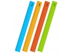 Линейка пластиковая 30 см ПИФАГОР, неоновая, ассорти,