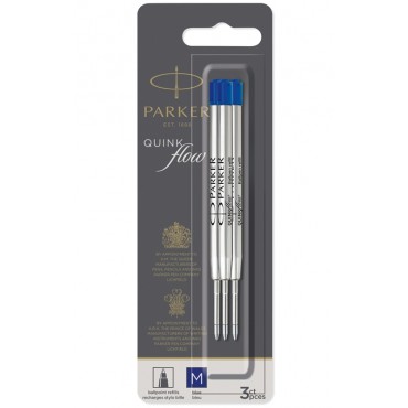 Стержень шариковый объемный Parker QuinkFlow Ball Point СИН, 98мм,1,0мм,метал., цена за 1шт,Франция