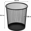 Корзина для мусора круглая Luscan метал cетка 8 л черная