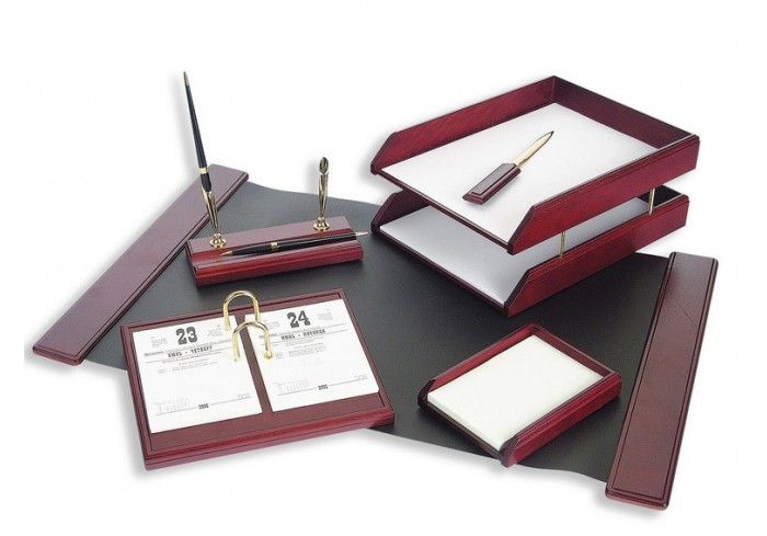 Набор настольный М6С-7А из красного дерева на 6 предметов с подст. под календарь, ТАЙВАНЬ