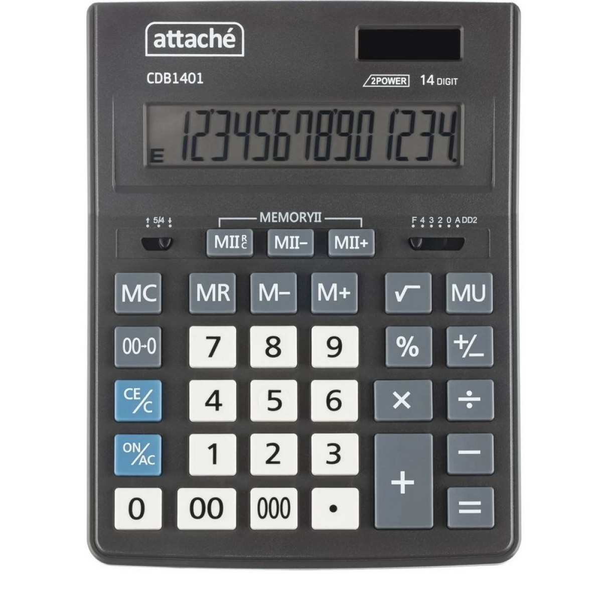 Калькулятор настольный Attache CDB1401-BK 14-разрядный черный 205x155x35 мм