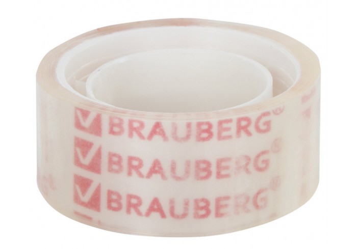 Клейкая лента 19 мм х 10 м канцелярские BRAUBERG,  прозрачные