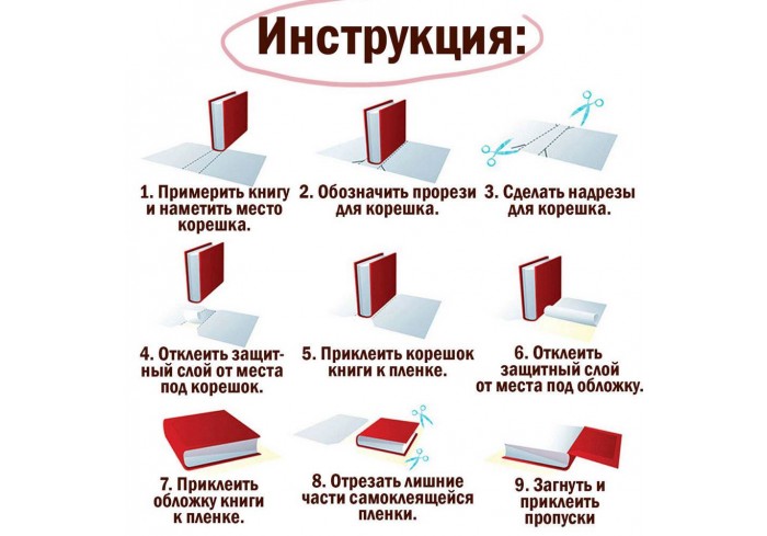 Пленка самоклеящаяся для учебников и книг 50х36 см, КОМПЛЕКТ 10 шт., глянцевая, ПИФАГОР