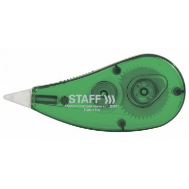 Корректирующая лента STAFF EVERYDAY, 5 мм х 5 м, корпус зеленый, блистер,