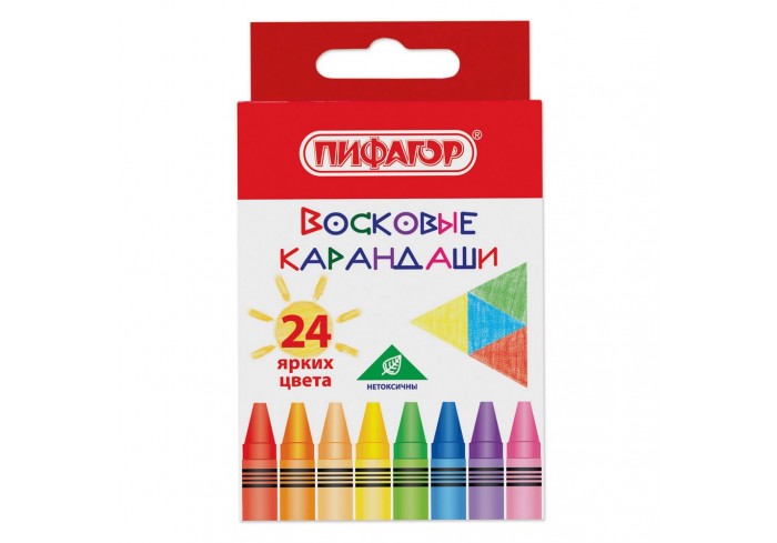 Восковые мелки 24 цвета ПИФАГОР 