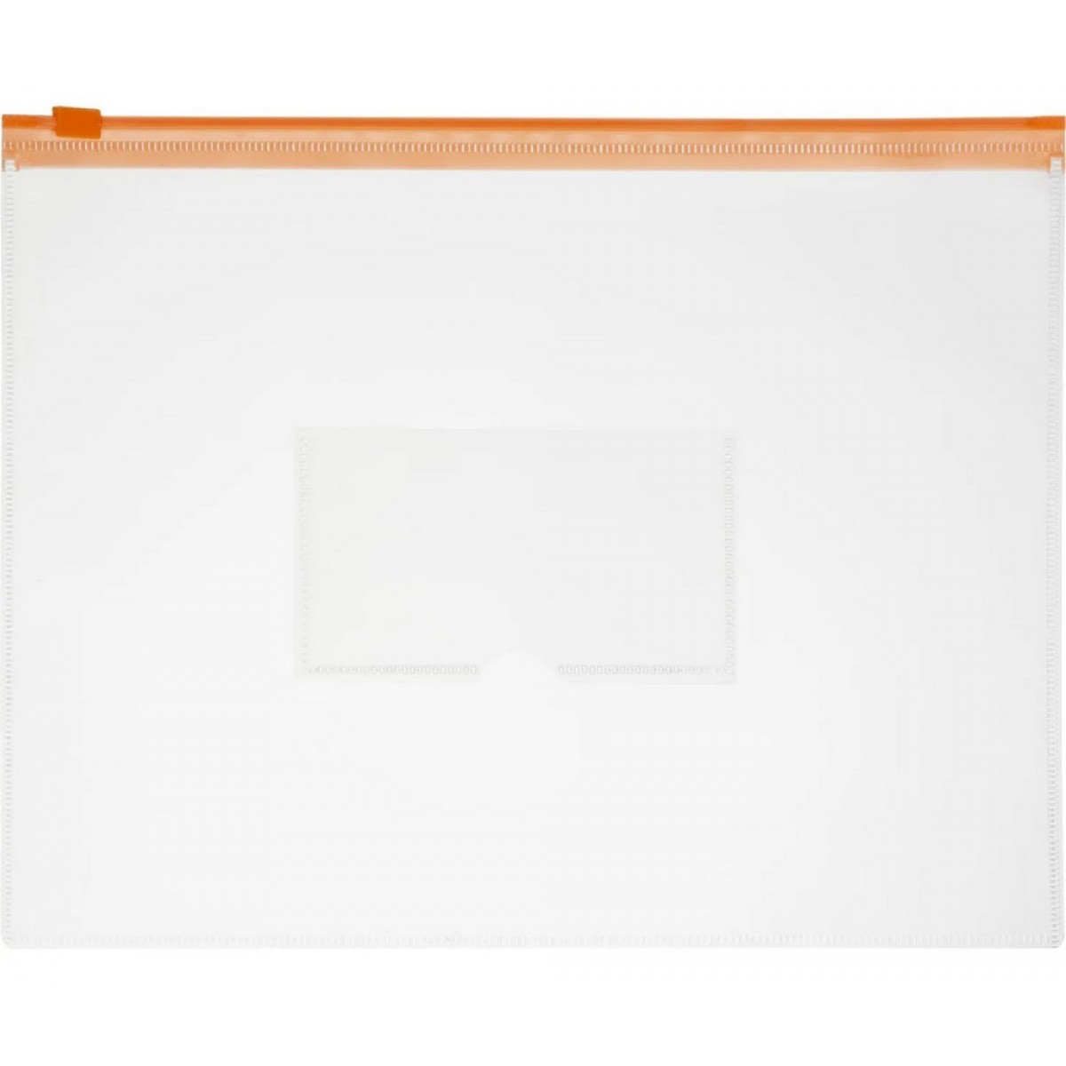 Папка-конверт на молнии А5 150мкм прозрачн.,безцветная с карманом д/визитки