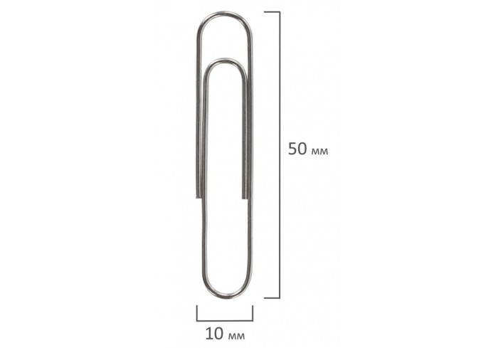 Скрепки большие 50 мм, BRAUBERG, оцинкованные, 50 шт., в картонной коробке,