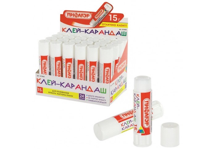 Клей-карандаш ПИФАГОР, 15 г