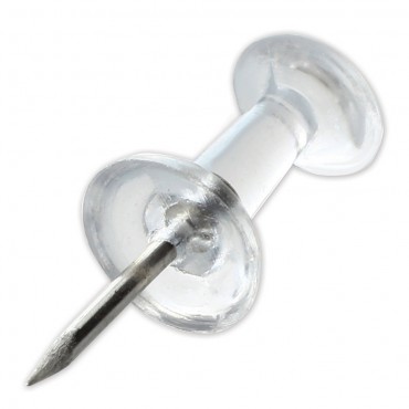 Силовые кнопки-гвоздики прозрачные STAFF 50 штук, в картонной коробке,