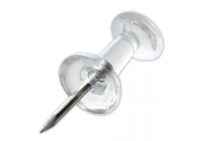 Силовые кнопки-гвоздики прозрачные STAFF 50 штук, в картонной коробке,