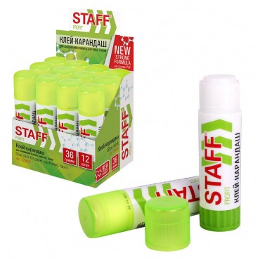 Клей-карандаш УСИЛЕННЫЙ STAFF Profit, 36 г, PVP-основа,