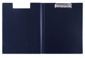 Папка-планшет STAFF, А4 (310х230 мм), с прижимом и крышкой, пластик, синяя, 0,5 мм