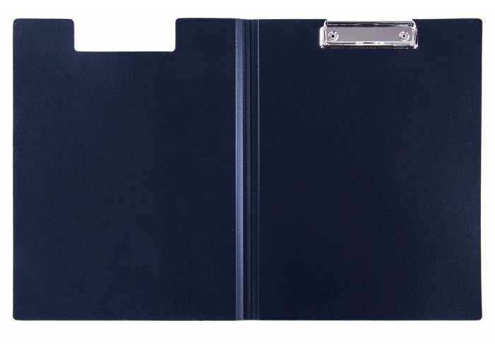 Папка-планшет STAFF, А4 (310х230 мм), с прижимом и крышкой, пластик, синяя, 0,5 мм