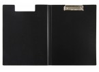 Папка-планшет STAFF, А4 (310х230 мм), с прижимом и крышкой, пластик, черная, 0,5 мм