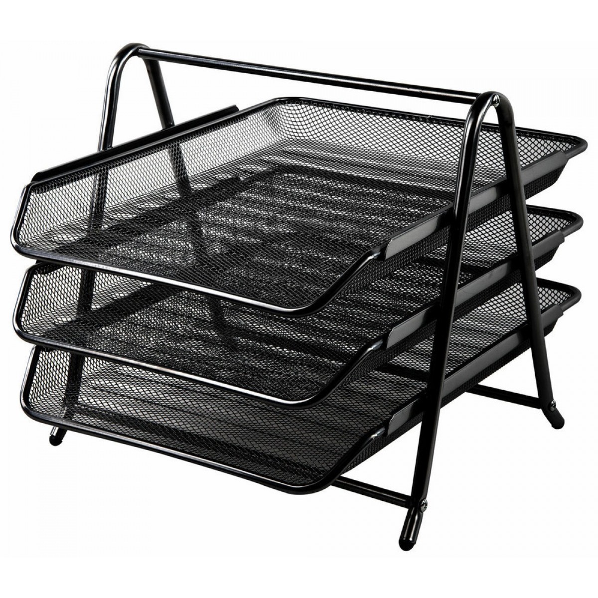 Лоток гориз. металлич. для бумаг, 3 секции, BRAUBERG 