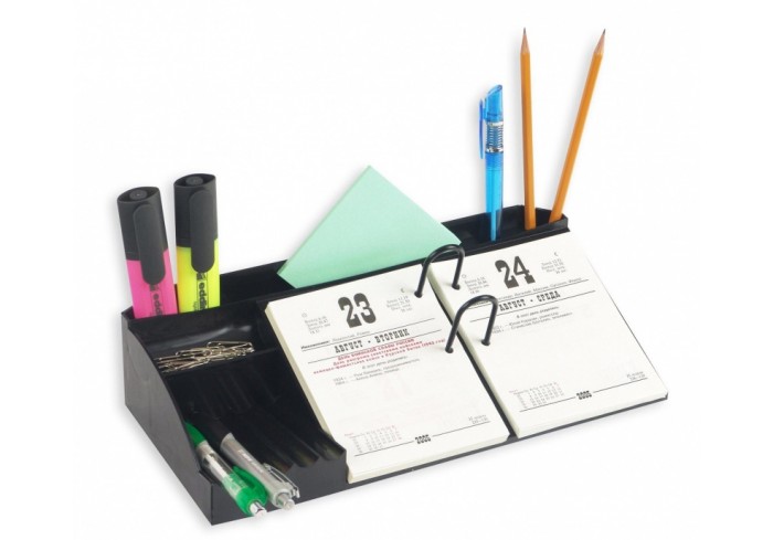 Подставка для календаря. АВРОРА,  отсеки для хранения ручек и канц. принадлежностей, 310х150х75мм