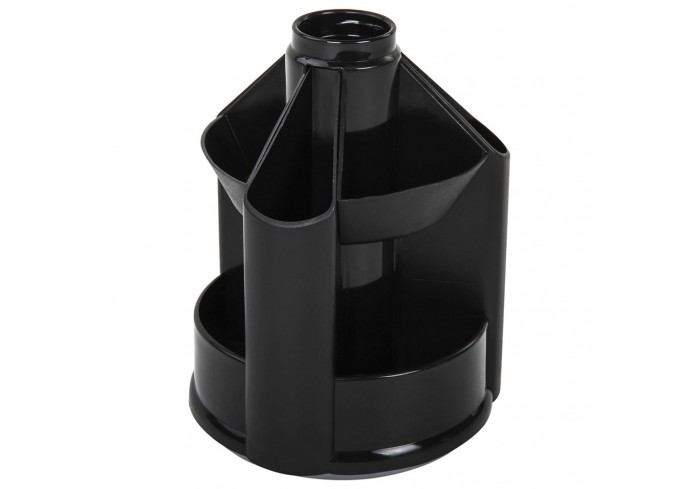 Подставка-органайзер BRAUBERG MINI, 10 отделений, вращающаяся, 107х107х130 мм, черная, 238094, ОР70