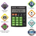 Калькулятор настол. BRAUBERG ULTRA COLOR-12-BKLG (192x143 мм), 12разр, двойное питание, ЧЕРНО-САЛАТ