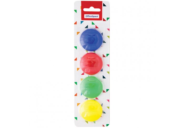 Магнит для досок OfficeSpace 40мм, 4шт., блистер, европодвес