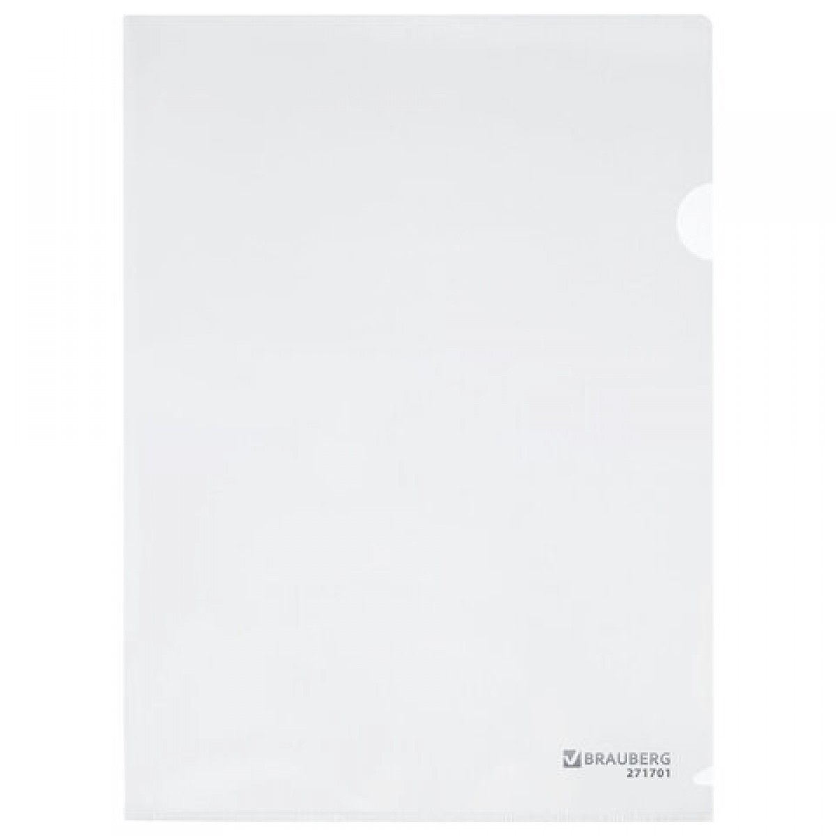 Папка-уголок жесткая А4, прозрачная, 0,15 мм, BRAUBERG EXTRA
