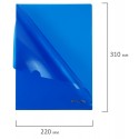 Папка-уголок А4, синяя, 0,15 мм, прозрачная BRAUBERG EXTRA