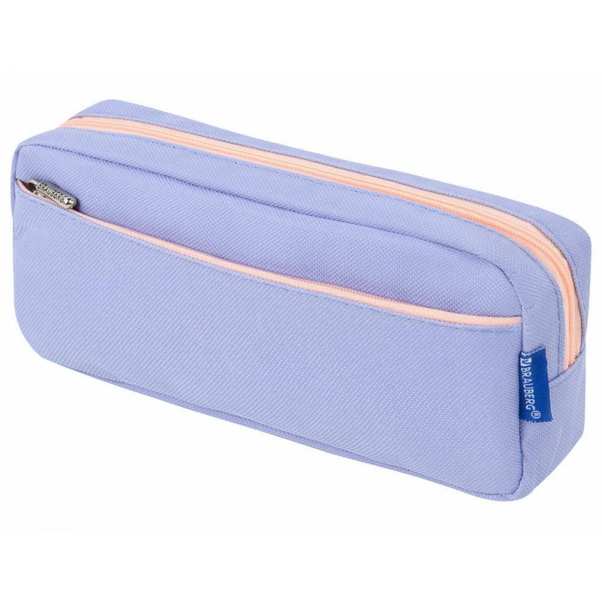 Пенал мягкий BRAUBERG PASTEL, 2 отделения, голубой, 21х9,5х5 см,