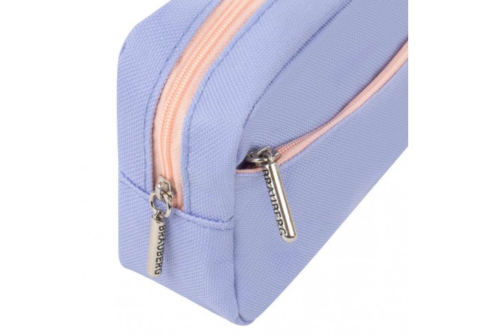 Пенал мягкий BRAUBERG PASTEL, 2 отделения, голубой, 21х9,5х5 см,