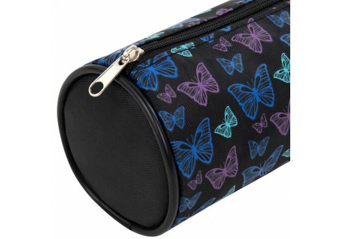 Пенал-косметичка BRAUBERG, Butterflies (Бабочки), черный, 20х7х7см