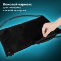Мешок для обуви BRAUBERG плотный, карман на молнии, подкладка, 43х33 см, Total Black,