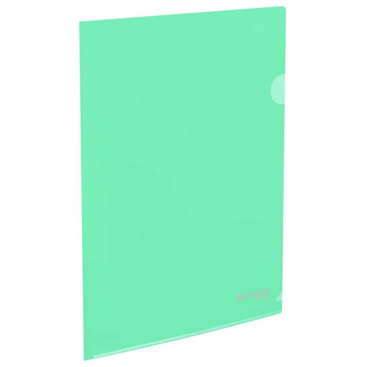 Папка-уголок жесткая, непрозрачная, А4, цвет мятный, 0,15 мм, BRAUBERG PASTEL,