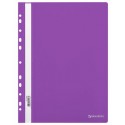 Скоросшиватель пластиковый с перфорацией BRAUBERG EXTRA, А4, 140/180 мкм, фиолетовый,