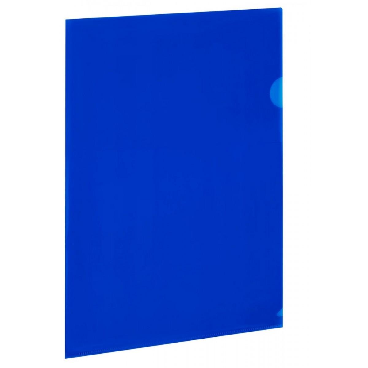 Папка-уголок прозрачная А4 BRAUBERG UNIVERSAL, синяя, 0,15 мм, со штрихкодом,