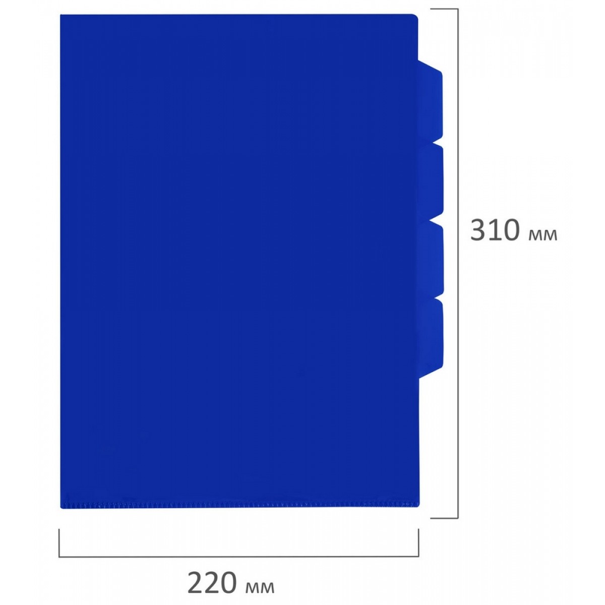Папка-уголок 3 отделения, жесткая, непрозрачная, А4, BRAUBERG 