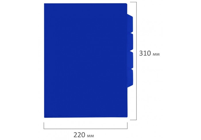 Папка-уголок 3 отделения, жесткая, непрозрачная, А4, BRAUBERG 