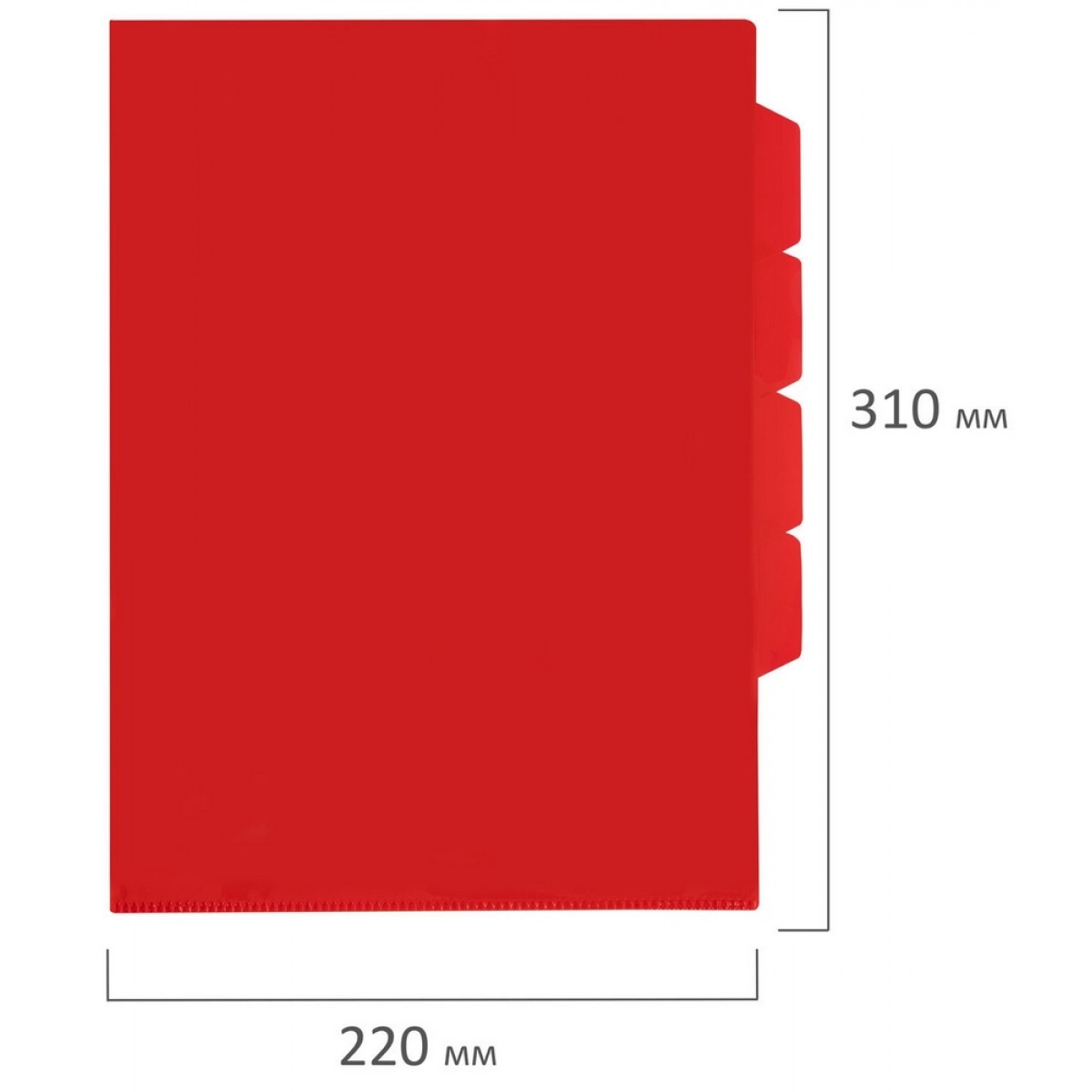 Папка-уголок 3 отделения, жесткая, непрозрачная, А4, BRAUBERG 