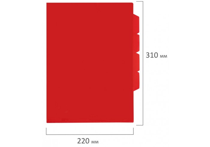 Папка-уголок 3 отделения, жесткая, непрозрачная, А4, BRAUBERG 